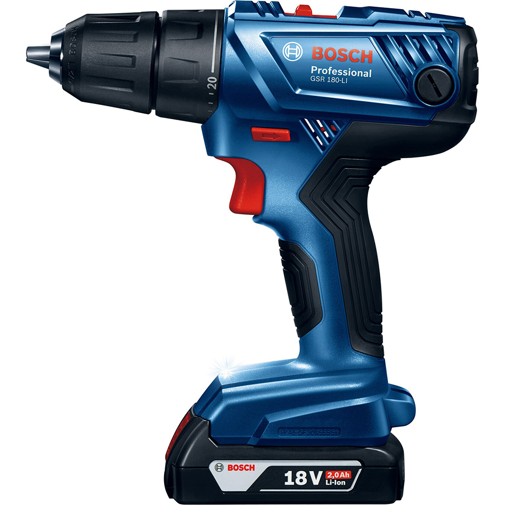 Masina de gaurit si insurubat (bormasina) BOSCH Professional GSR 180 Li 06019F8109, 18V, 1900RPM, 2 acumulatori, valiza transport