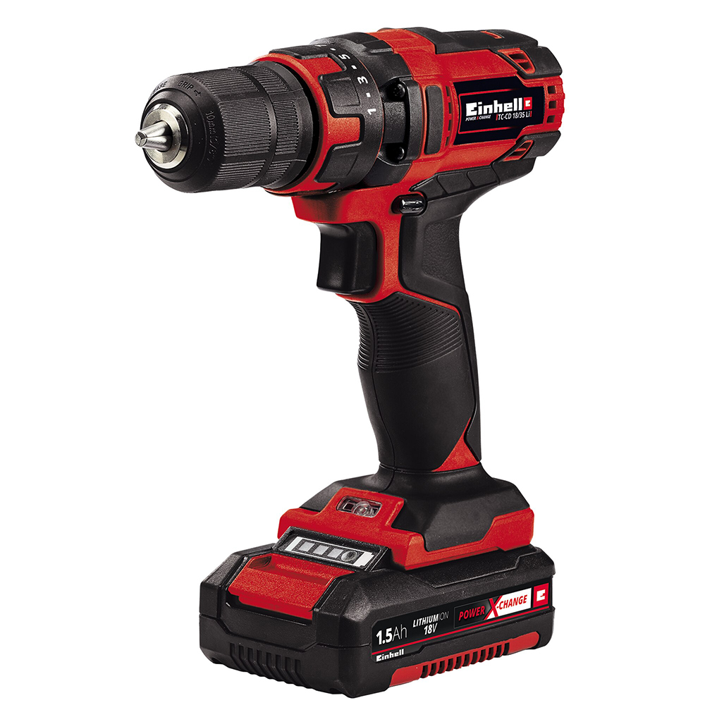 Masina de gaurit si insurubat (bormasina) EINHELL TC-CD 18/35 Li, 18V, 1.5Ah, 550RPM, 35Nm, 21 trepte de torsiune