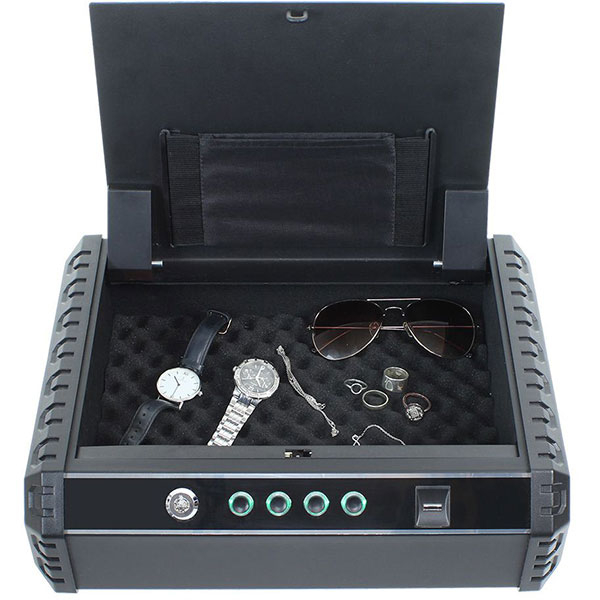 Caseta pistol ROTTNER Gunmaster XL, Incuietoare biometrica, 370 x 100 x 275 mm, negru