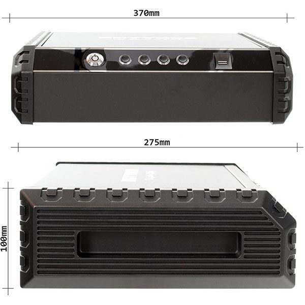 Caseta pistol ROTTNER Gunmaster XL, Incuietoare biometrica, 370 x 100 x 275 mm, negru