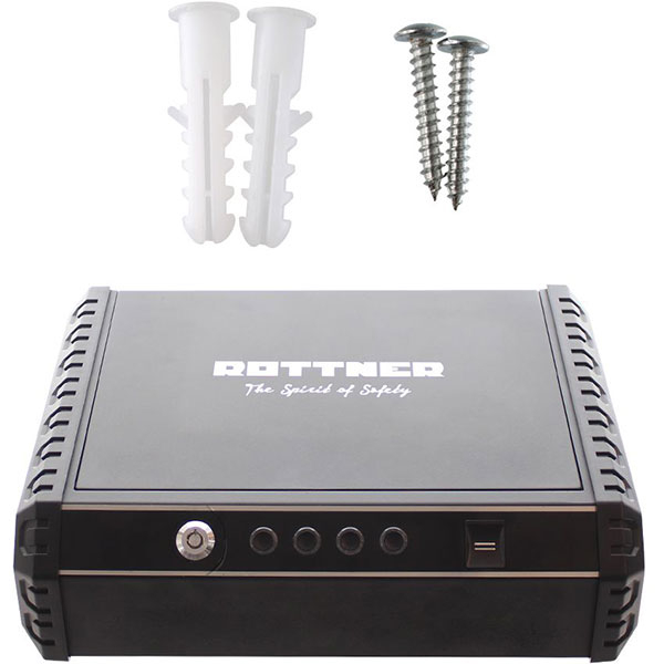 Caseta pistol ROTTNER Gunmaster XL, Incuietoare biometrica, 370 x 100 x 275 mm, negru