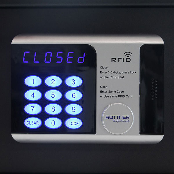 Seif hotel ROTTNER Premium Lap, Inchidere electronica RFID, 435 x 200 x 370 mm, antracit