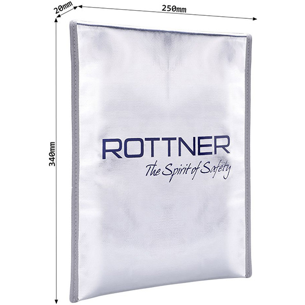 Mapa ignifuga ROTTNER T06216, A4, 340 x 250 x 20 mm, argintiu