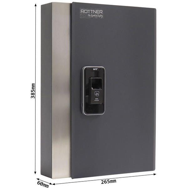 Depozitar chei ROTTNER Key Pro 24, Amprenta digitala, 265 x 385 x 60 mm, antracit