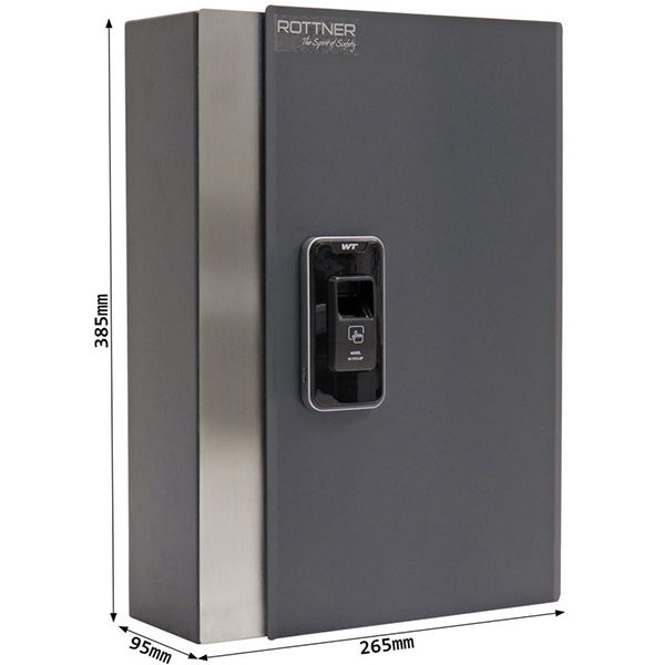 Depozitar chei ROTTNER Key Pro 68, Amprenta digitala, 265 x 385 x 95 mm, antracit