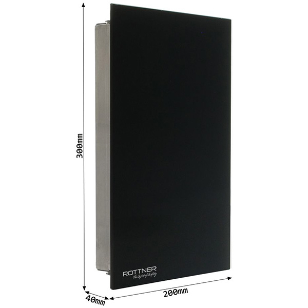Caseta chei ROTTNER Key Glass, Inchidere magnetica, 200 x 300 x 40mm, negru