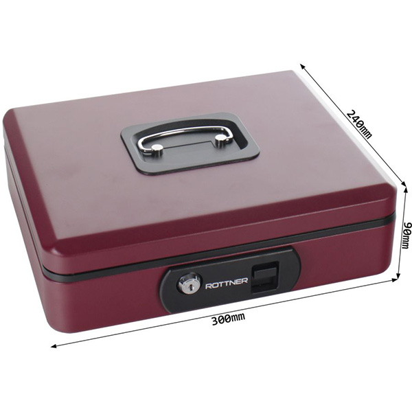 Caseta bani ROTTNER Pro Box Two T06408, Inchidere cheie, 300 x 90 x 240mm, bordo