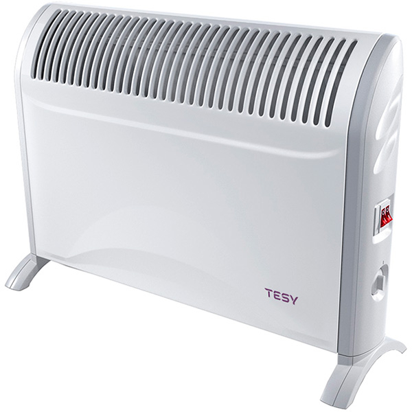 Convector electric de podea TESY CN 214 ZF, 2000W, Termostat reglabil, alb