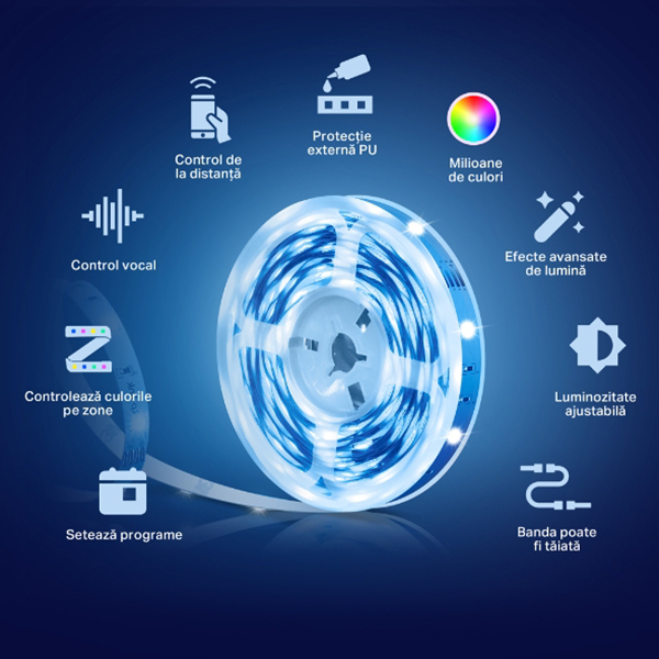 Banda LED Smart TP-LINK Tapo L900-5, RGB, 13.5W, 5m