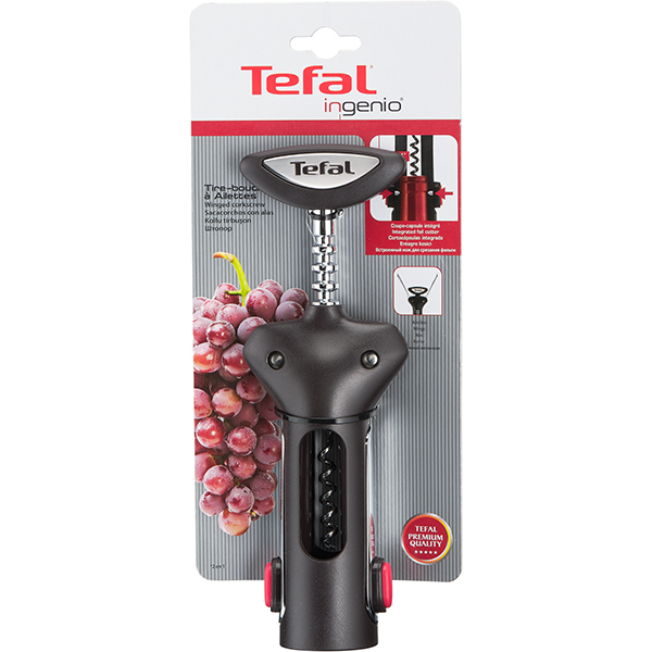 Tirbuson TEFAL Ingenio K2073414, inox, negru