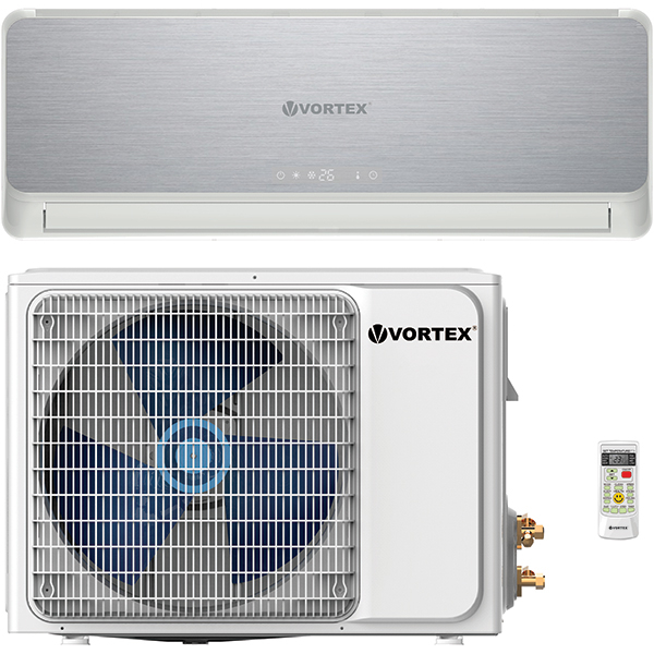 Aer conditionat VORTEX VAI1222FJSVW, 12000 BTU, A++/A+, Functie incalzire, Inverter, Dezumidificare, Wi-Fi, kit instalare inclus, argintiu