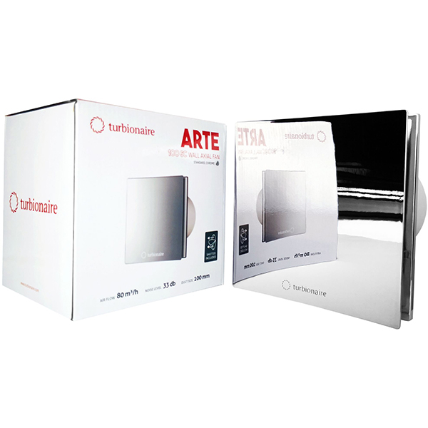 Ventilator baie extractor TURBIONAIRE ARTE 100 SC, 15W, crom
