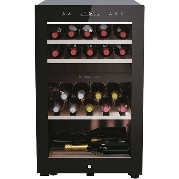 Racitor de vinuri HAIER HWS42GDAU1, 42 sticle, H 82 cm, Clasa G, Wi-Fi, negru