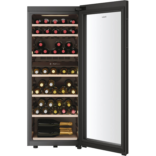 Racitor de vinuri HAIER HWS77GDAU1, 77 sticle, H 127 cm, Clasa G, Wi-Fi, negru