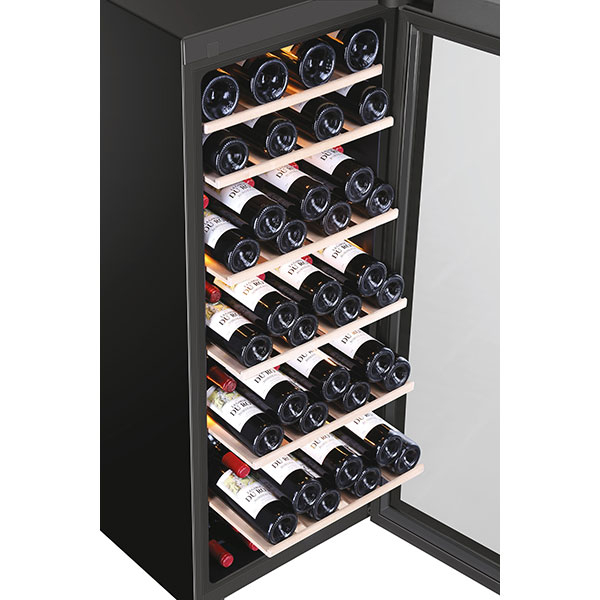 Racitor de vinuri HAIER HWS84GA, 84 sticle, H 127 cm, Clasa G, negru