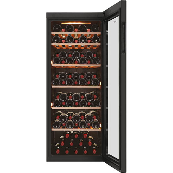 Racitor de vinuri HAIER HWS84GA, 84 sticle, H 127 cm, Clasa G, negru