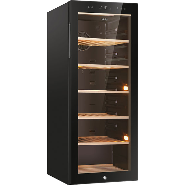 Racitor de vinuri HAIER HWS84GA, 84 sticle, H 127 cm, Clasa G, negru