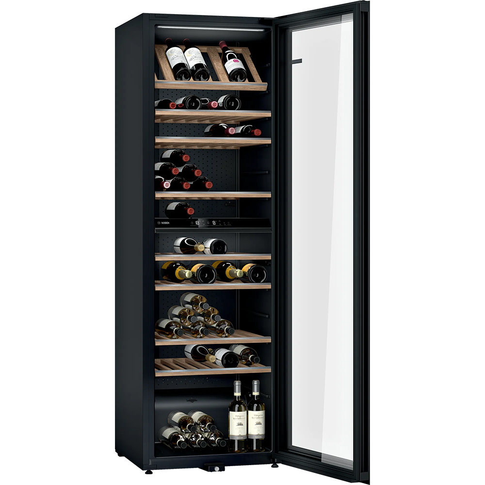 Racitor de vinuri BOSCH KWK36ABGA, 199 sticle, H 186 cm, Clasa G, negru
