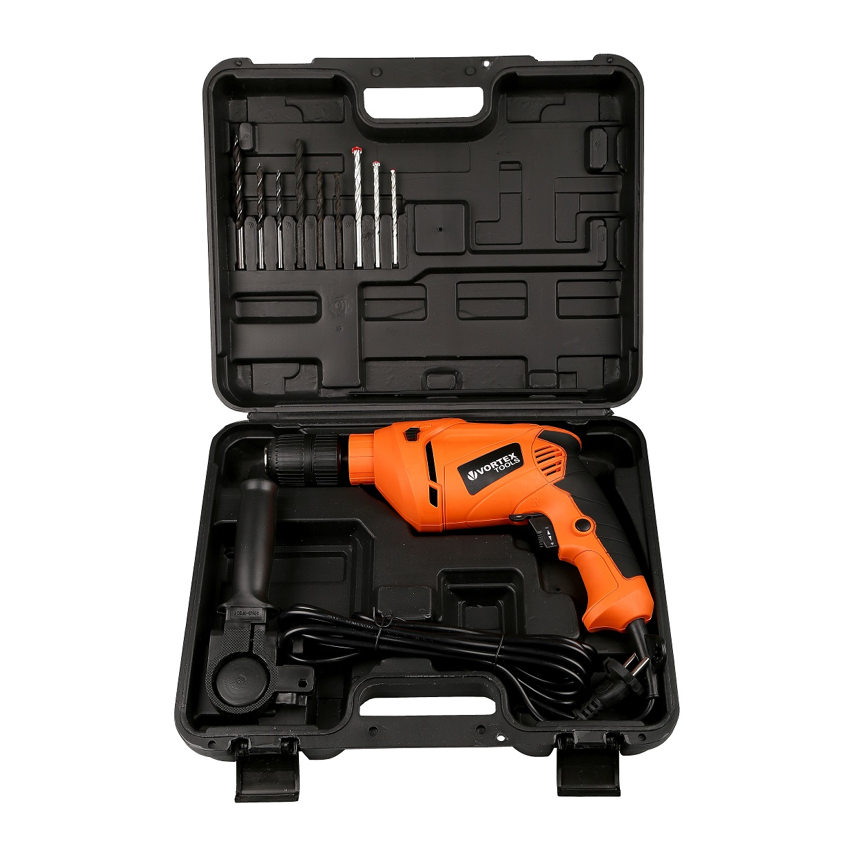 Masina de gaurit si insurubat cu percutie (bormasina) VORTEX TOOLS VO2803, 750W, 3000RPM, mandrina rapida 13mm, cutie plastic