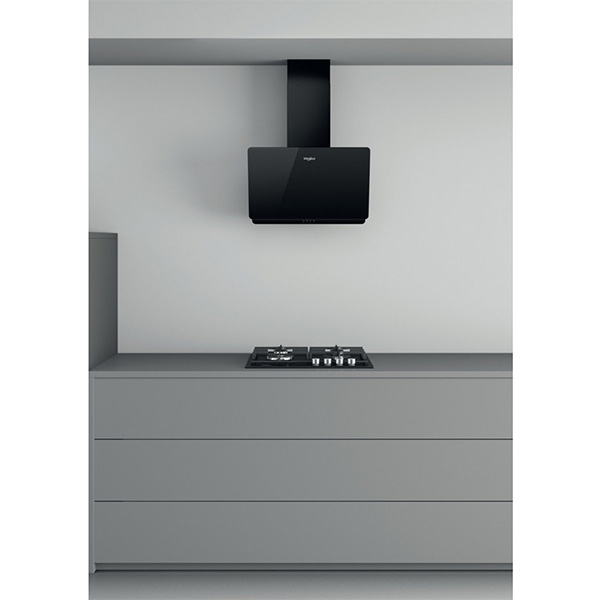 Hota decorativa WHIRLPOOL WHVP 65F LM K, 1 motor, 375 m3/h, L 60 cm, negru