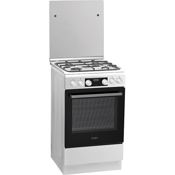 Aragaz WHIRLPOOL WS5G8CHW/E, 4 arzatoare, Gaz + Electric, L 50 cm, alb