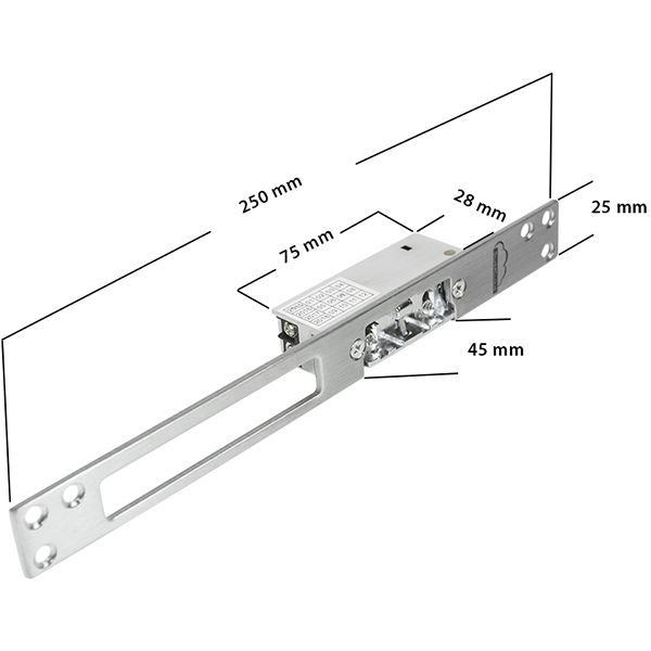 Yala electromagnetica SILVERCLOUD YS810, incastrabila, Fail Secure NO, argintiu