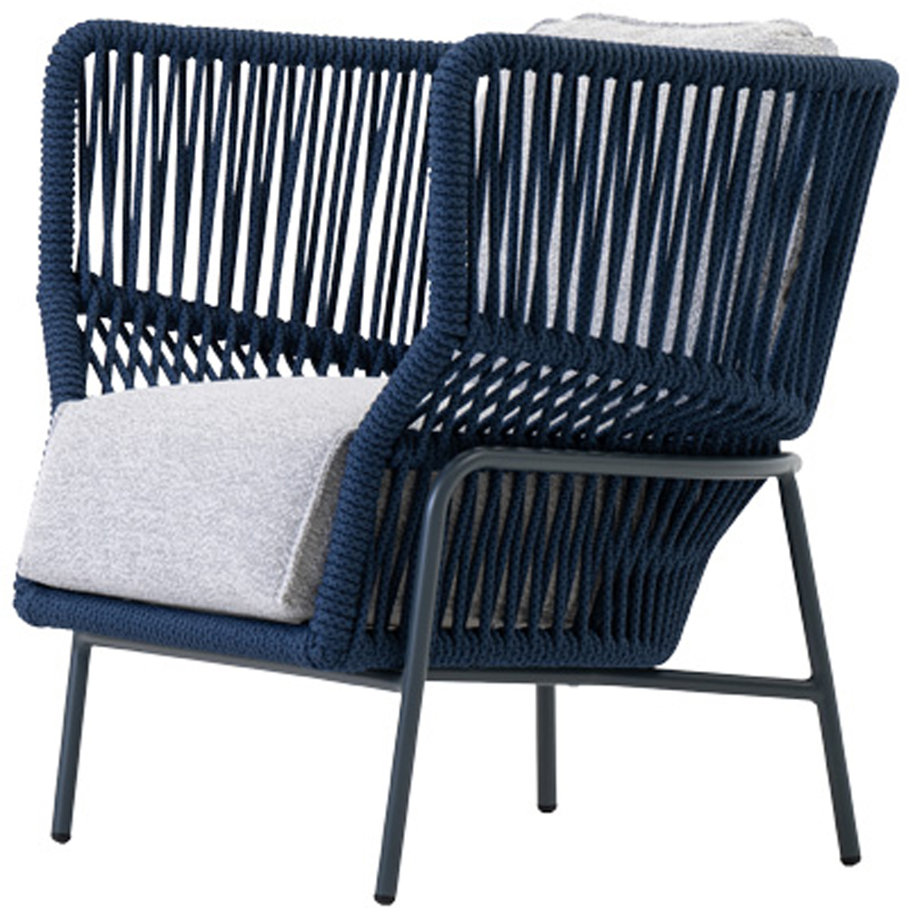 Scaun terasa LIVINTWIST Rock, aluminiu, 77.5 x 79.5 x 82 cm, albastru