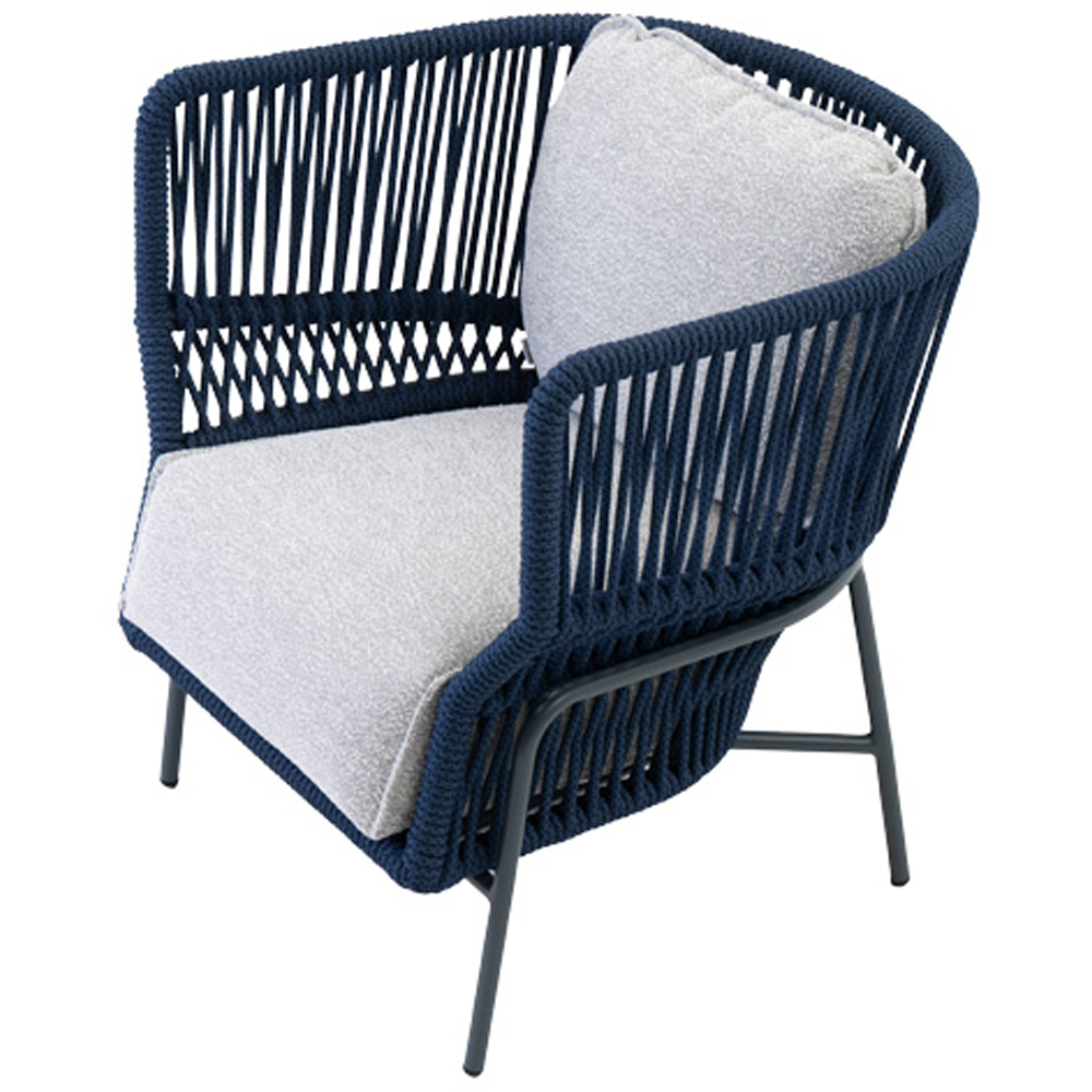 Scaun terasa LIVINTWIST Rock, aluminiu, 77.5 x 79.5 x 82 cm, albastru