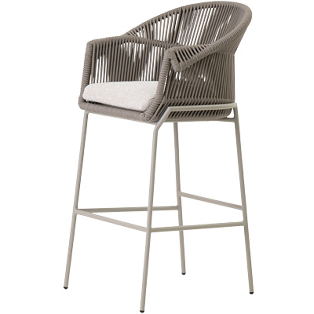 Scaun terasa LIVINTWIST Scala, aluminiu, 60.5 x 57.7 x 109.5 cm, taupe