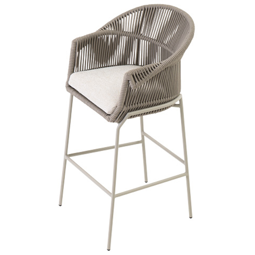 Scaun terasa LIVINTWIST Scala, aluminiu, 60.5 x 57.7 x 109.5 cm, taupe