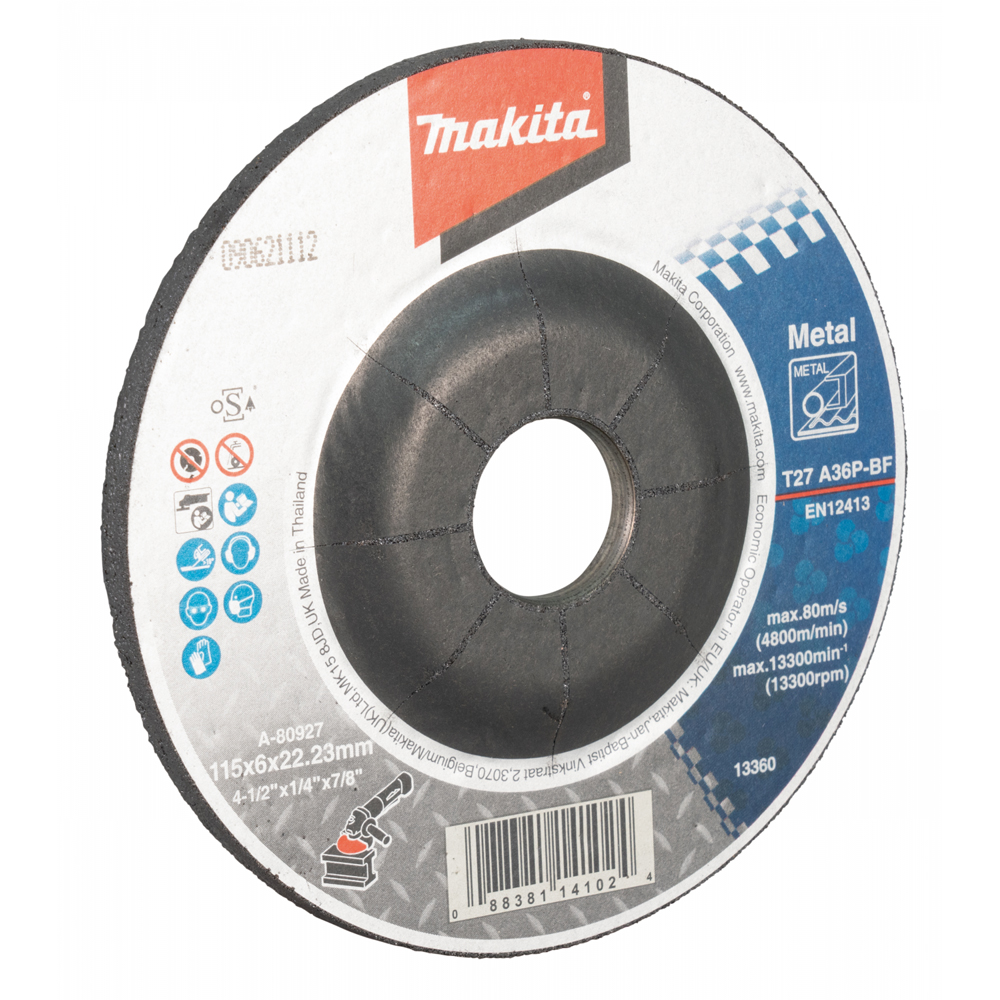 Disc de polizare MAKITA A-80927, otel, 115 x 6 x 22.23 mm