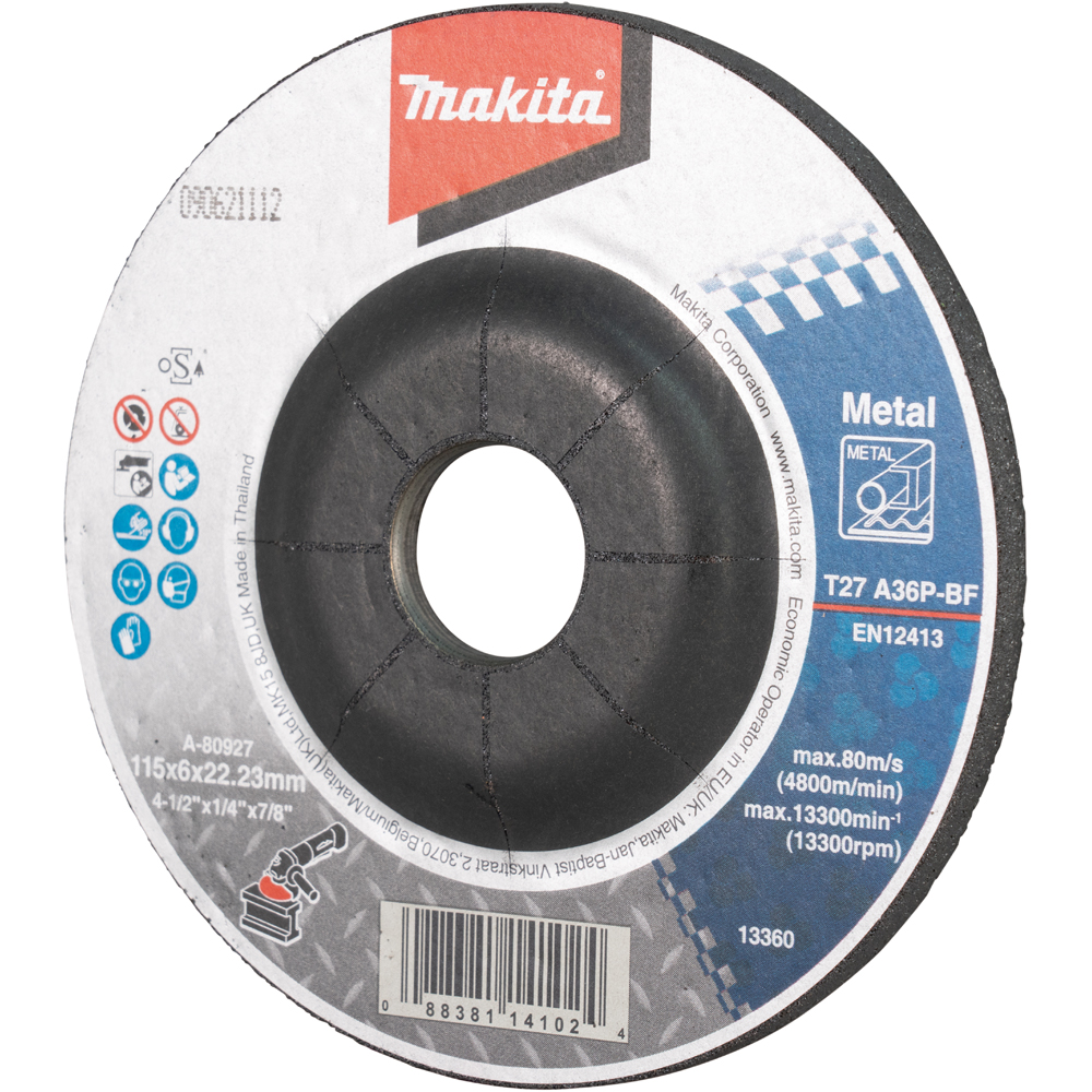 Disc de polizare MAKITA A-80927, otel, 115 x 6 x 22.23 mm
