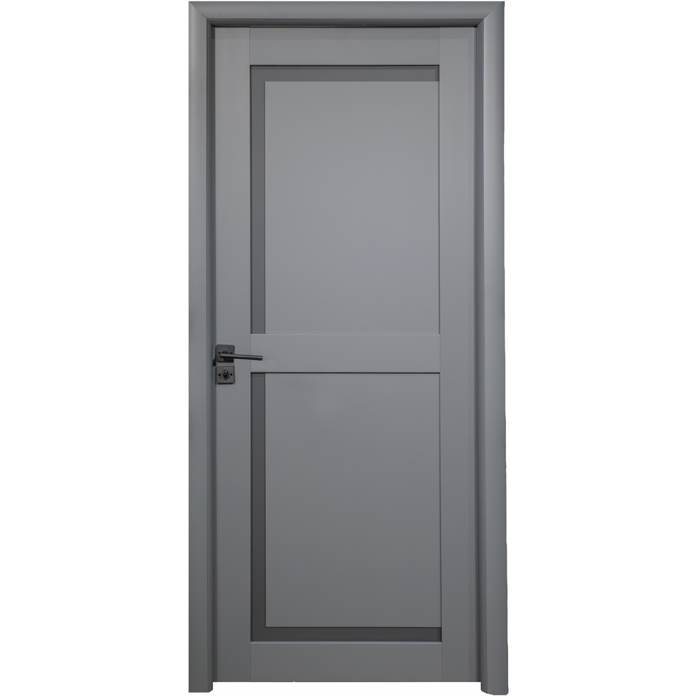 Usa interior A04, cu plexiglas, reversibila, MDF, 70 x 204 cm, gri antracit
