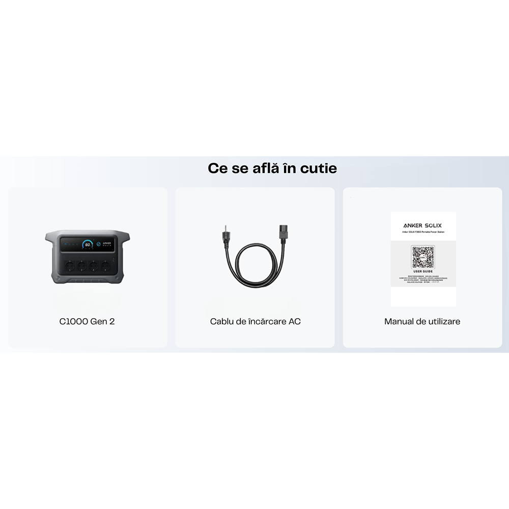 Statie de incarcare ANKER Solix C1000X, 1056Wh, 1800W, Generatia 2, negru