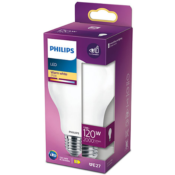 Bec LED PHILIPS A67, E27, 13W, 2000lm, lumina calda 