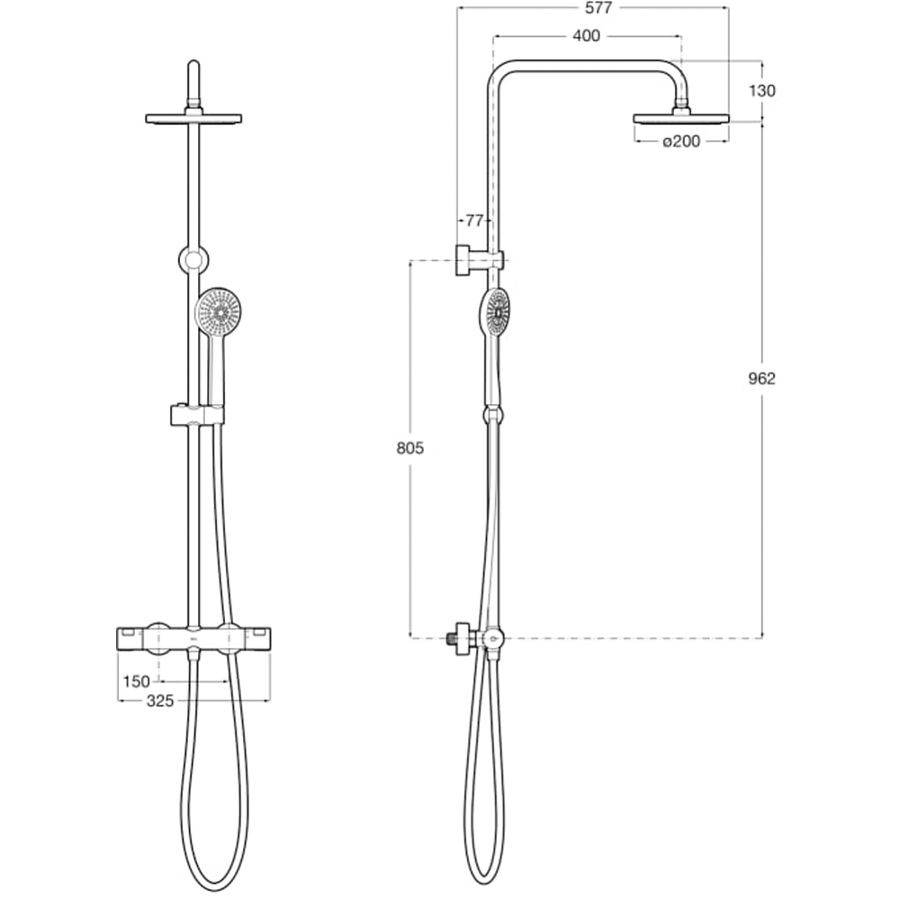 Coloana dus ROCA Victoria T-Basic A5A9F18NB0, termostat, 1 functie, negru mat