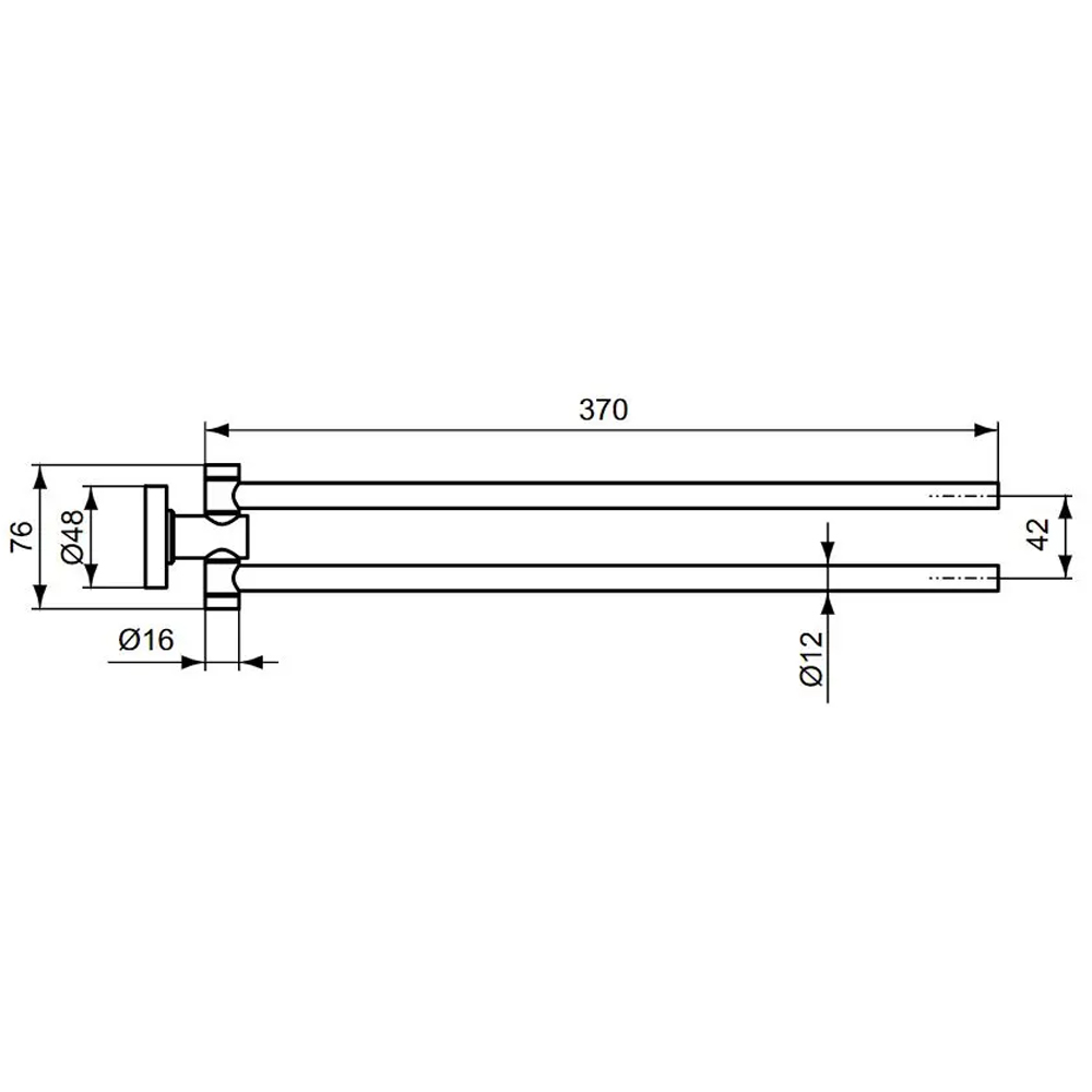 Suport prosop dublu IDEAL STANDARD IOM A9131XG, 37 cm, negru mat