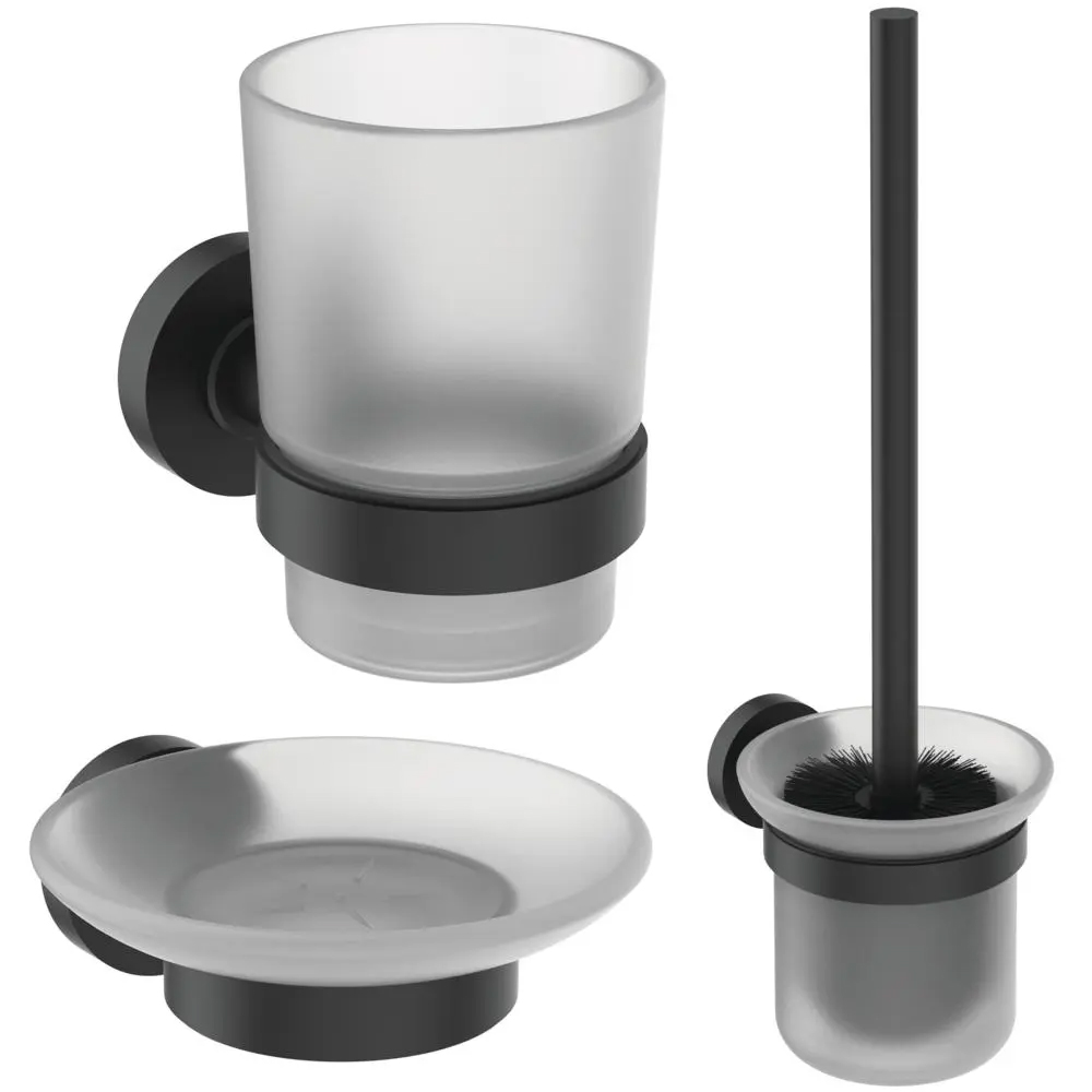 Set accesorii baie IDEAL STANDARD IOM A9245XG, 3 piese, negru mat