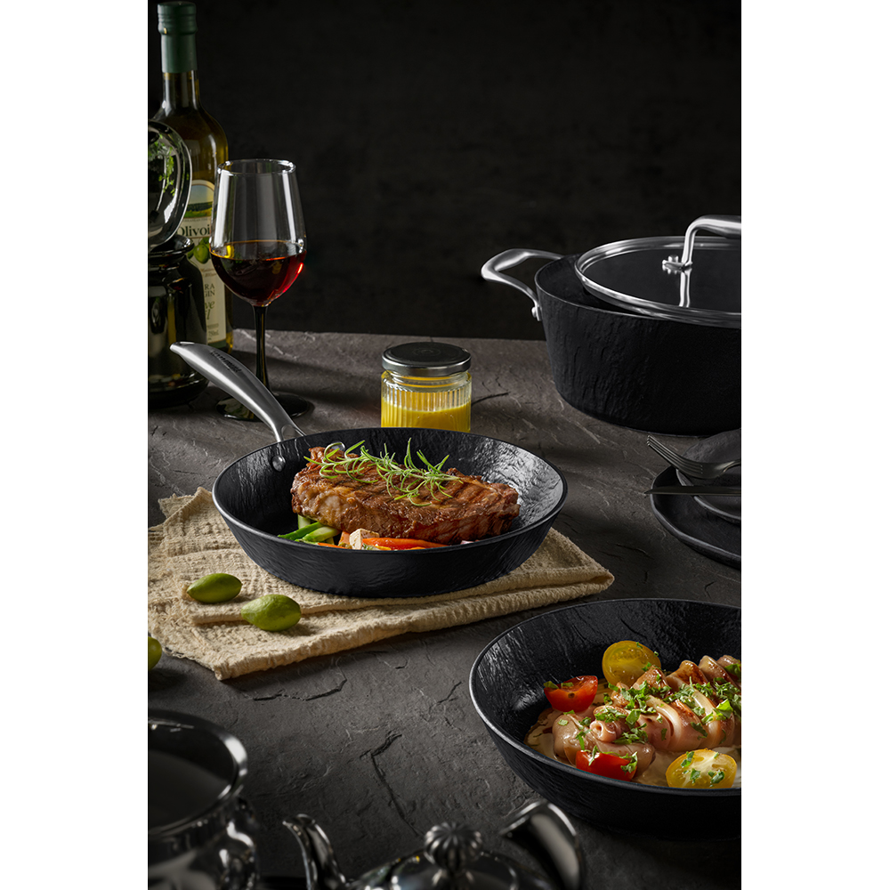 Set tigai AMERCOOK Rockstone AC0101244.03SS, 2 piese, 22-26cm, aluminiu forjat, negru