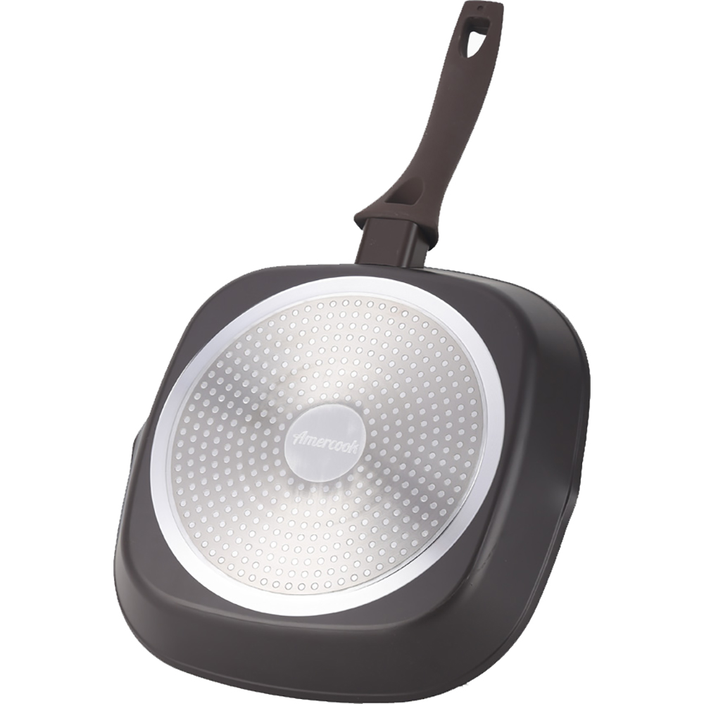 Tigaie grill AMERCOOK Avocado AC0108408.28, 28 cm, aluminiu forjat, negru-verde