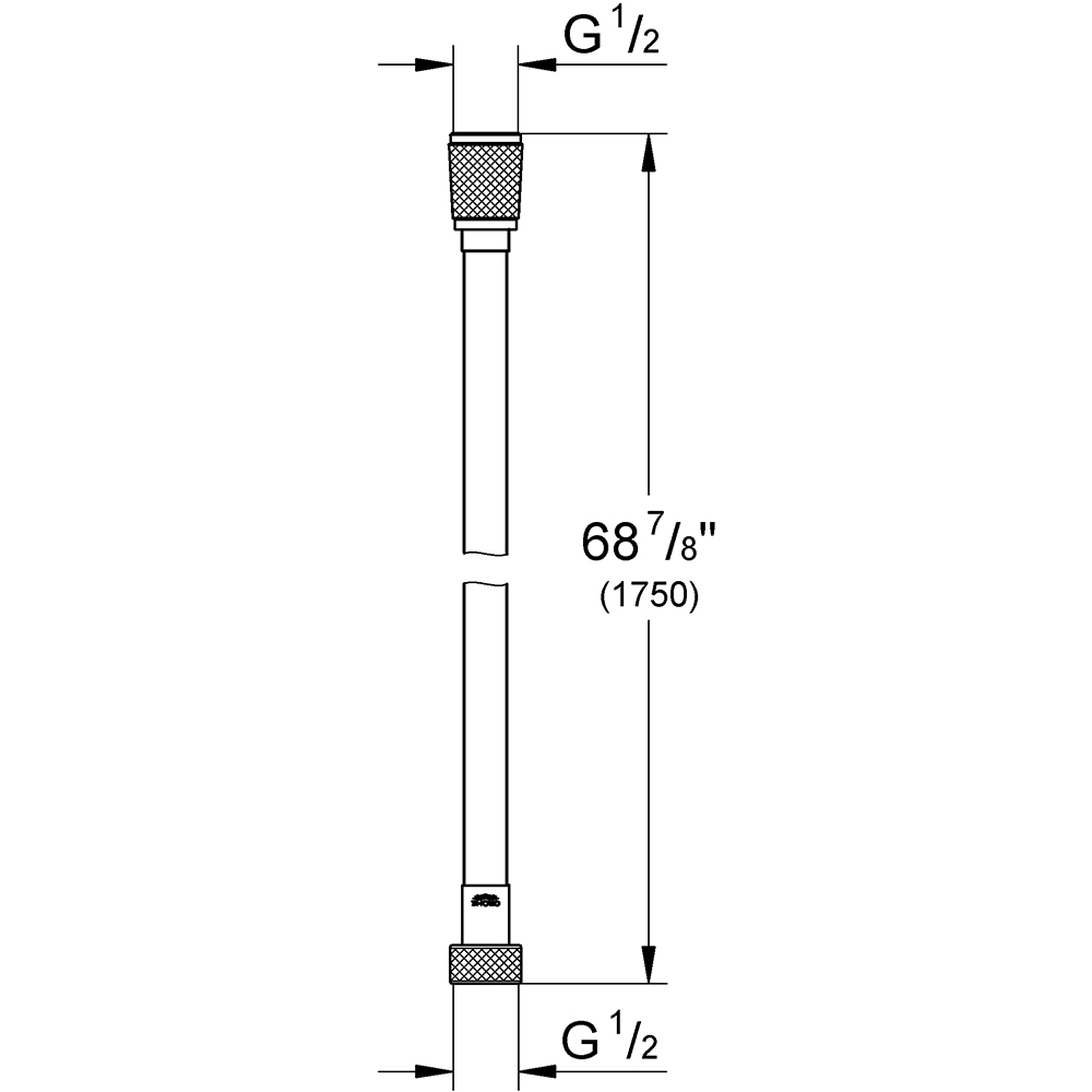 Furtun de dus GROHE Silverflex 28388GL1, 1.75m, auriu