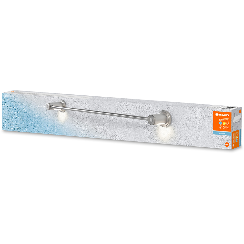 Suport prosop tip bara LEDVANCE, senzor miscare si de lumina naturala, 0.36W, 20lm, argintiu