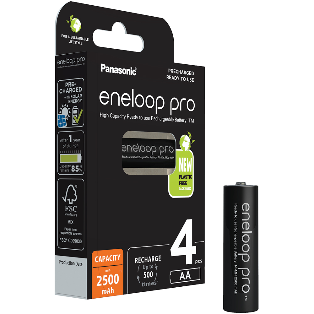 Acumulatori Ni-MH ENELOOP Pro BK-3HCDE/4BE LR6/AA, 1.2V, 4 bucati