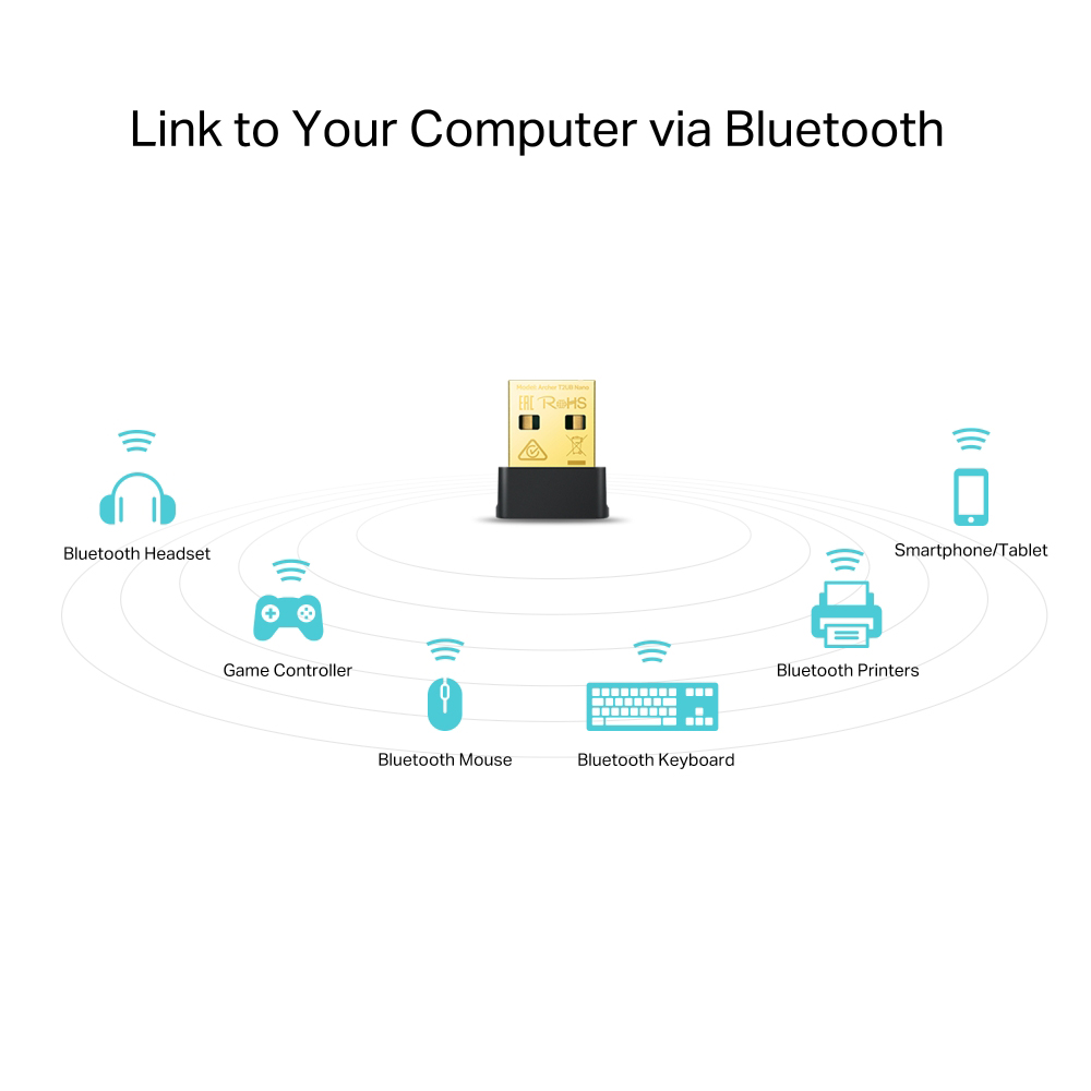 Adaptor nano USB Wireless TP-LINK Archer T2UB Nano AC600, Dual-Band 200 + 433 Mbps, v4.2, negru