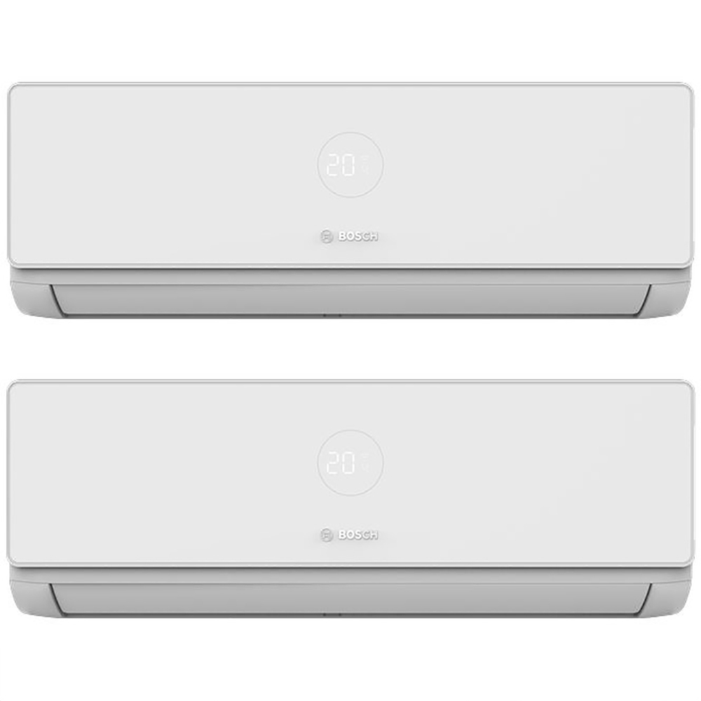 Sistem aer conditionat pentru 2 incaperi BOSCH Climate 4000i, 9000/12000BTU, A++/A+, Inverter, Unitate externa 21000BTU, alb