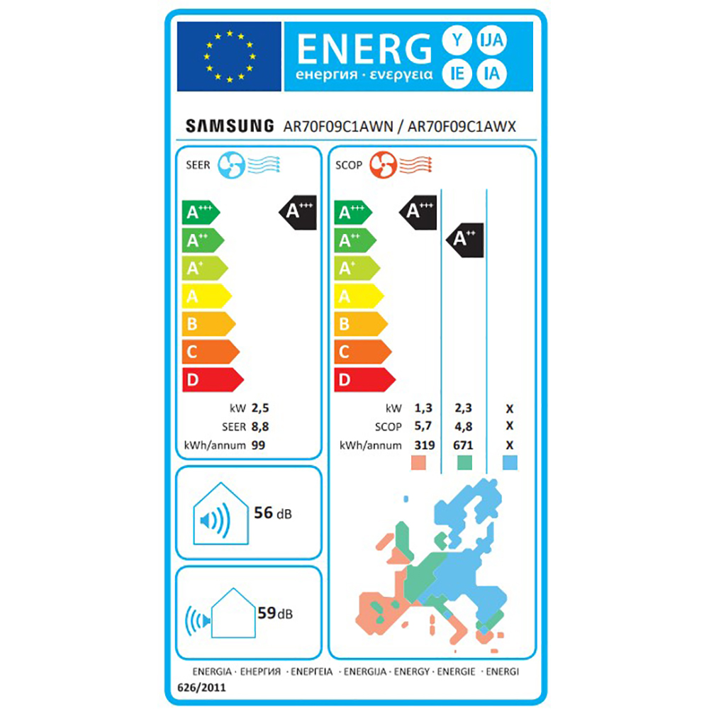 Aer conditionat SAMSUNG Windfree Avant S2, 9000 BTU, A+++/A++, Wi-Fi, Functie Incalzire, Inverter, AI, alb
