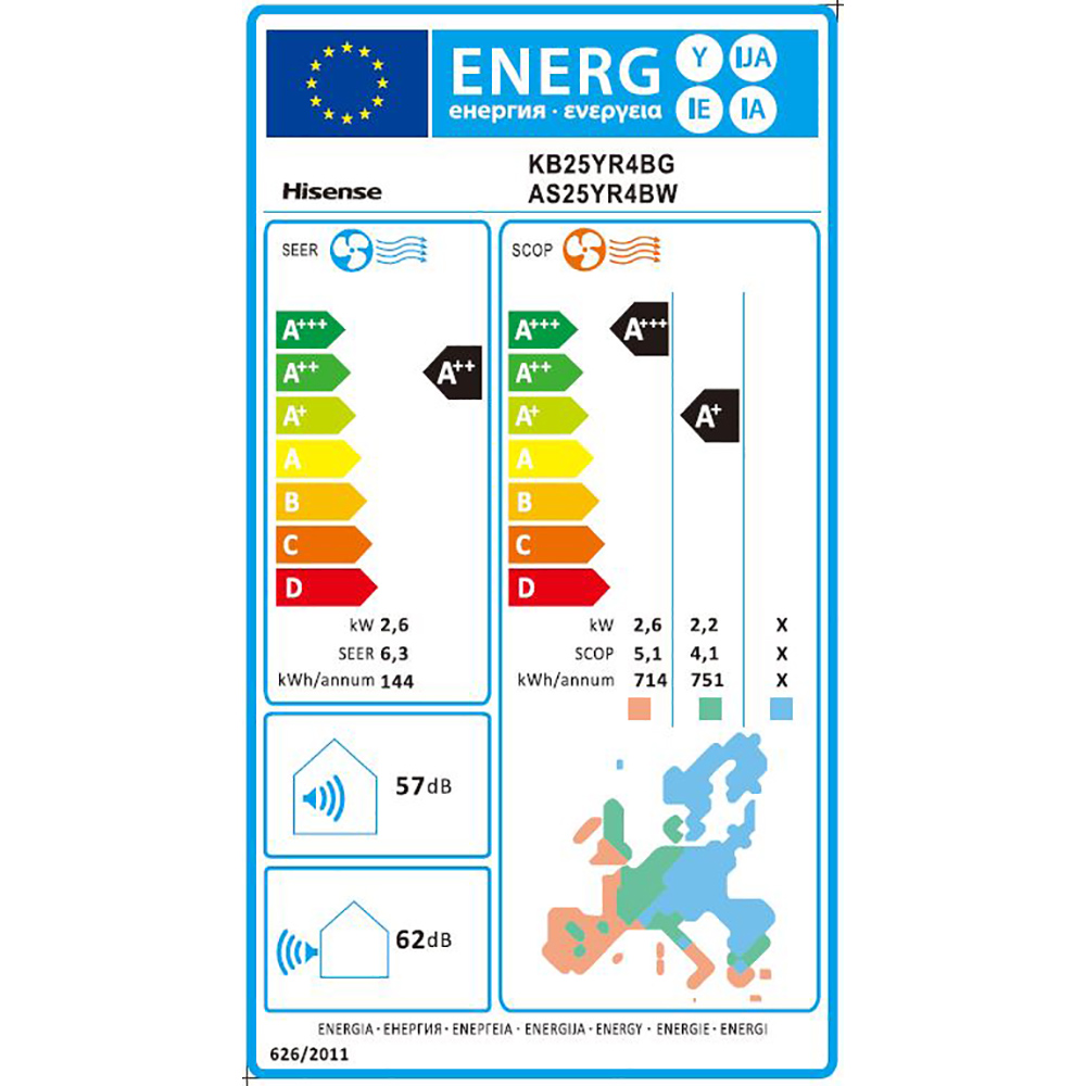 Aer conditionat HISENSE Wings Comfort, 9000 BTU,  A++/A+, Functie Incalzire, Wi-Fi, alb