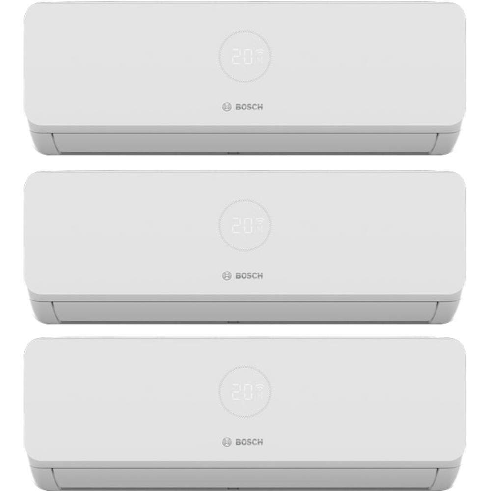 Sistem aer conditionat pentru 3 incaperi BOSCH Climate 3200i, 3x12000 BTU, A++/A+, Inverter, Unitate externa 27000 BTU, Afisaj, alb