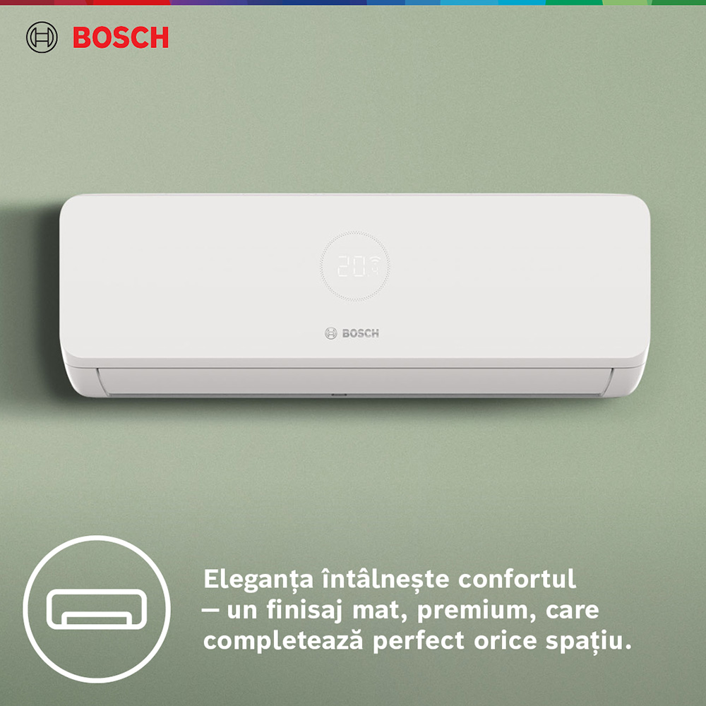 Sistem aer conditionat pentru 3 incaperi BOSCH Climate 3200i, 3x12000 BTU, A++/A+, Inverter, Unitate externa 27000 BTU, Afisaj, alb