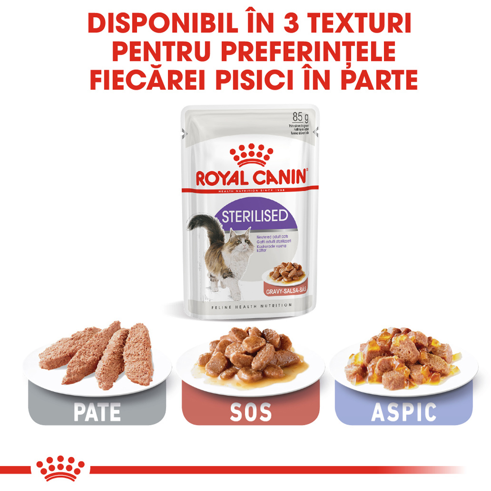 Hrana umeda pentru pisici ROYAL CANIN FHN Sterilised Gravy, Adult, 85 g